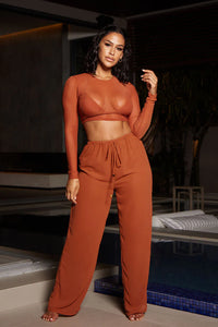 RAY COVERUP PANTS- AMBER BROWN