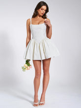 Load image into Gallery viewer, KADI WHITE COTTON CORSET MINI DRESS