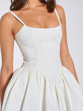 Load image into Gallery viewer, KADI WHITE COTTON CORSET MINI DRESS