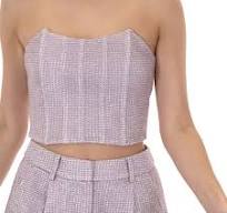 Load image into Gallery viewer, METALLIC BANDEAU CORSET TOP