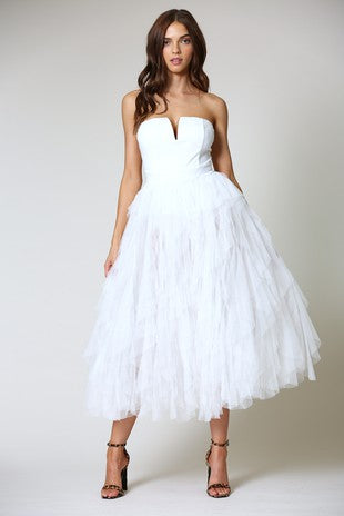 open lace back dress PARTY TULLE MAXI DRESS – Arelia's Dream