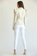 Load image into Gallery viewer, LUREX HOUNDSTOOTH GOLD TWEED CROPPED JACKET