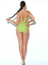 Load image into Gallery viewer, LIRA APPLE GREEN RUCHED ONE PIECE SWIMSUIT