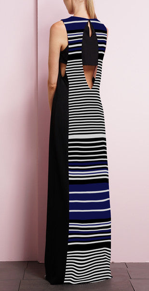 ADELYN RAE STRIPED OPEN BACK MAXI DRESS Arelia's Dream ADELYN RAE STRIPED OPEN BACK MAXI DRESS Arelia's Dream