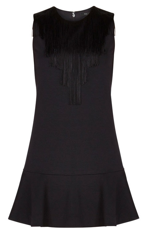 BCBG ALYN FRINGE TRIM FLOUNCE HEM DRESS – Arelia's Dream