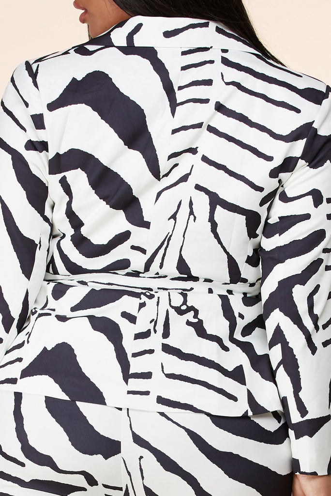 Zebra Print Blazer & Pant Two Piece – Parien House