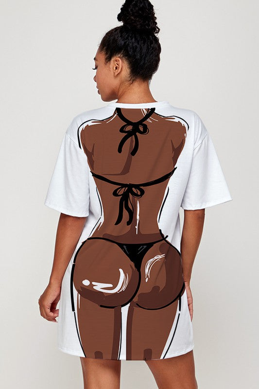 BIKINI SEXY BODY CARTOON TEE DRESS – Arelia's Dream BIKINI SEXY BODY CARTOON TEE DRESS – Arelia's Dream