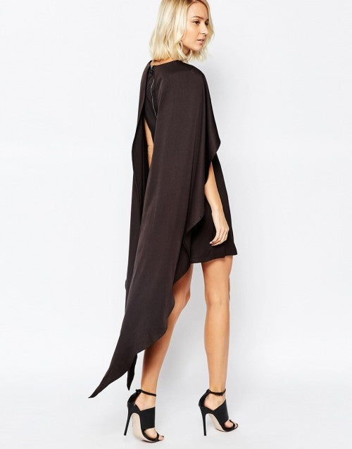 LAVISH ALICE MAXI OVERLAY CAPE SHIFT DRESS