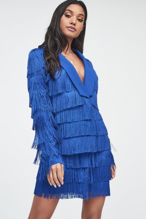LAVISH ALICE FRINGE TAILORED BLAZER DRESS Arelia's Dream LAVISH ALICE FRINGE TAILORED BLAZER DRESS Arelia's Dream