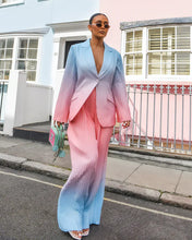 Load image into Gallery viewer, PINK & BLUE OMBRE FITTED BLAZER WITH PLEATED SLEEVE DETAIL