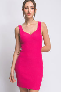 SOLID RIBBED DRESS