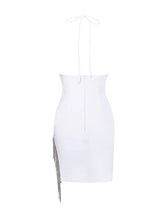 Load image into Gallery viewer, QUENNA HALTER NECK DRESS WITH CRYSTAL FRINGE