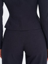 Load image into Gallery viewer, QUINNIE NAVY STRIPED HIGH-WAISTED STRAIGHT LEG PANT