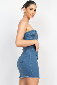 TUBE BELT LOOP DENIM DRESS
