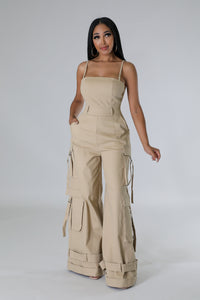 STRAP SHOULDER CARGO JUMPSUIT
