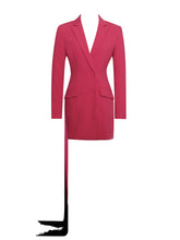 Load image into Gallery viewer, YELENA RUBY FRINGE DRAPING BLAZER DRESS