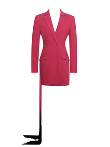 YELENA RUBY FRINGE DRAPING BLAZER DRESS