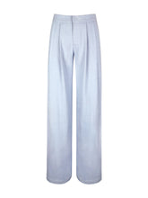 Load image into Gallery viewer, REVA SKY BLUE PINSTRIPE SINGLE PLEAT PANTS
