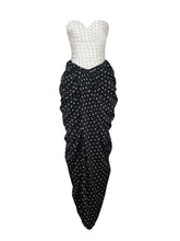 Load image into Gallery viewer, TAMRYN BLACK AND WHITE POLKA DOT SWEETHEART MAXI DRESS