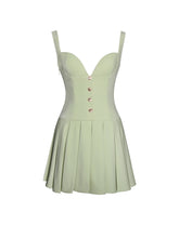 Load image into Gallery viewer, TALA PISTACHIO GREEN SLEEVELESS PLEATED PREPPY
