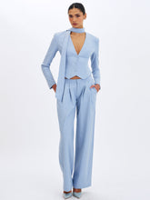 Load image into Gallery viewer, REVA SKY BLUE PINSTRIPE SINGLE PLEAT PANTS