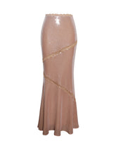 Load image into Gallery viewer, ODALIS NUDE SEQUIN MAXI SKIRT