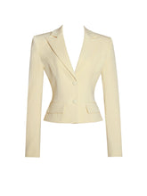 Load image into Gallery viewer, QUINNIE BUTTER YELLOW SLIM-FIT BLAZER