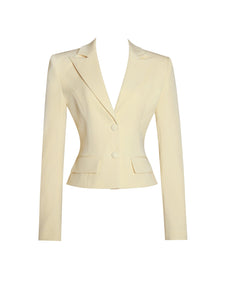 QUINNIE BUTTER YELLOW SLIM-FIT BLAZER