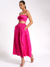 Load image into Gallery viewer, MARTHA POPLIN MAXI SKIRT WITH LACE TRIM
