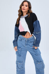 AMELIA KNITTED DENIM SWEATER