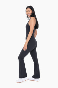 CROSS KNOT BACK FLARED JUMPSUIT