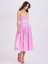 Load image into Gallery viewer, LORENA PINK LACE  DROP WAIST MIDI SUNDRESS