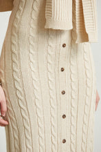 Load image into Gallery viewer, CABLE KNIT TIE FRONT SHAWL TUBE DRESS