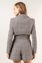 Load image into Gallery viewer, PLAID BLAZER SUIT ROMPER