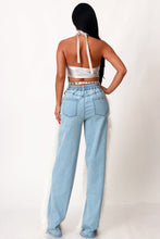 Load image into Gallery viewer, FEATHERED STRAIGHT LEG DENIM JEANS