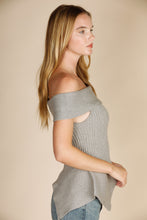 Load image into Gallery viewer, OFF SHOULDER UNEVEN HEM SWEATER TOP