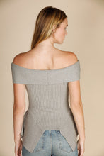 Load image into Gallery viewer, OFF SHOULDER UNEVEN HEM SWEATER TOP