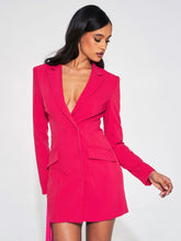 Load image into Gallery viewer, YELENA RUBY FRINGE DRAPING BLAZER DRESS
