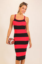 Load image into Gallery viewer, STRIPED SWEATER KNIT MIDI DRESS