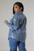 Load image into Gallery viewer, ALLOVER EMBELLISHED DENIM TOP