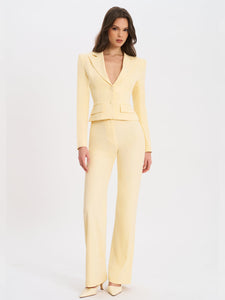 QUINNIE BUTTER YELLOW SLIM SUIT PANTS