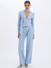 Load image into Gallery viewer, REVA SKY BLUE PINSTRIPE SINGLE PLEAT PANTS