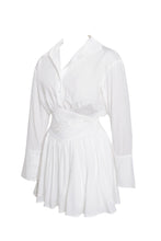 Load image into Gallery viewer, JAMILA WHITE SHIRT MINI DRESS WITH WAIST DETAIL