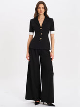 Load image into Gallery viewer, ALEEZA BLACK WIDE LEG SUIT PANTS