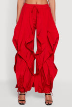 Load image into Gallery viewer, RED RUFFLE PARACHUTE PANTS