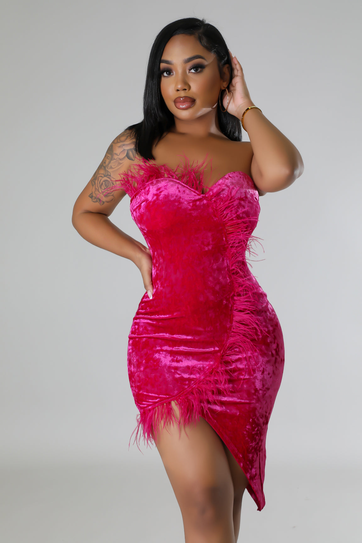 crushed pink velvet dress Slip Crushed Velvet Mini Dress