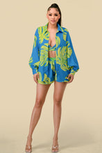 Load image into Gallery viewer, SUMMER TROPIC PALM 3PC SHORT SET