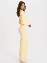 Load image into Gallery viewer, QUINNIE BUTTER YELLOW SLIM SUIT PANTS