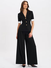 Load image into Gallery viewer, ALEEZA BLACK WIDE LEG SUIT PANTS