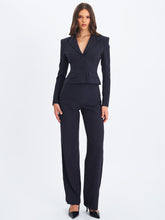 Load image into Gallery viewer, QUINNIE NAVY STRIPED HIGH-WAISTED STRAIGHT LEG PANT